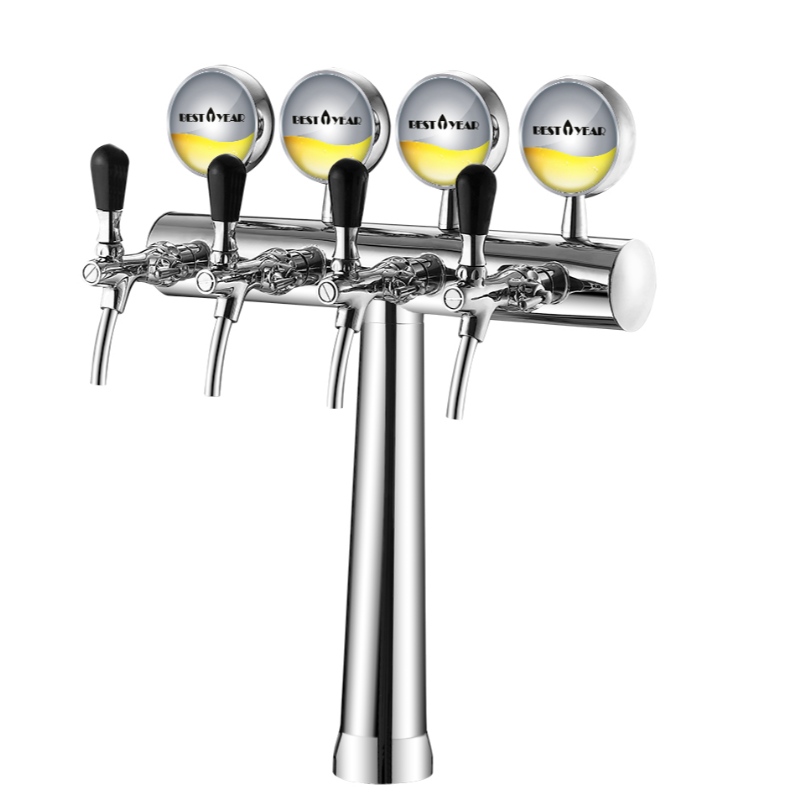 4 Way Brass Beer Tower LED-valo hanat